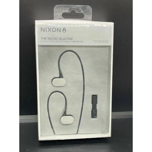 BRAWN- Nixon Black Micro Blaster In Ear Headphones W/3-Button Remote/Mic *New In Box*