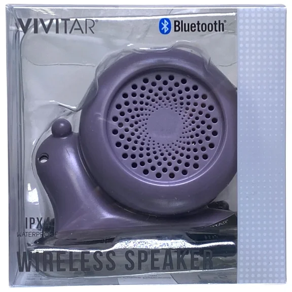 BRAWN- Vivitar Waterproof Wireless Bluetooth Speaker Snail Ipx4 Rechargable New In Box!