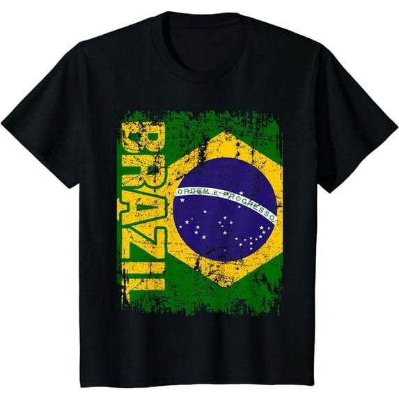 BRAZIL BRAZIL Flag Vintage Distressed BRAZIL T-Shirt