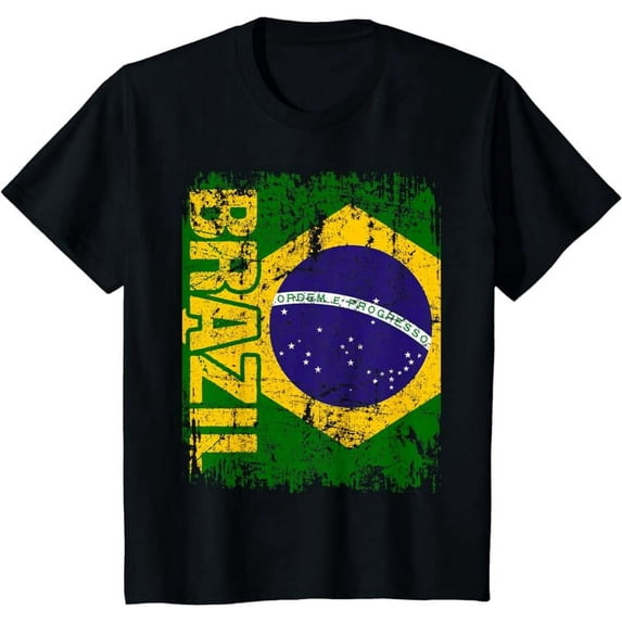 BRAZIL BRAZIL Flag Vintage Distressed BRAZIL T-Shirt