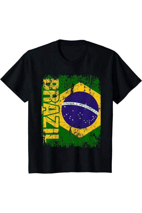BRAZIL BRAZIL Flag Vintage Distressed BRAZIL T-Shirt