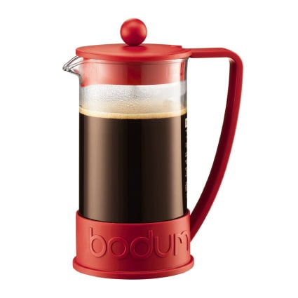 Bodum Brazil French Press, 34 oz,  BPA Free Plastic and Glass, Red