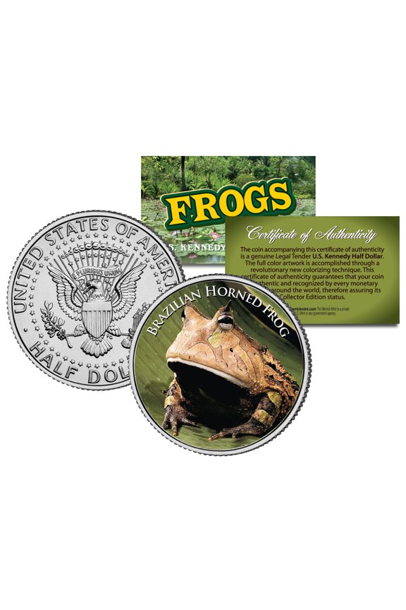BRAZILIAN HORNED FROG *Collectible Frogs* JFK Half Dollar US Colorized Coin COA