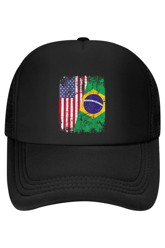 BRAZILIAN ROOTS | Half American Flag | BRAZIL Baseball Cap