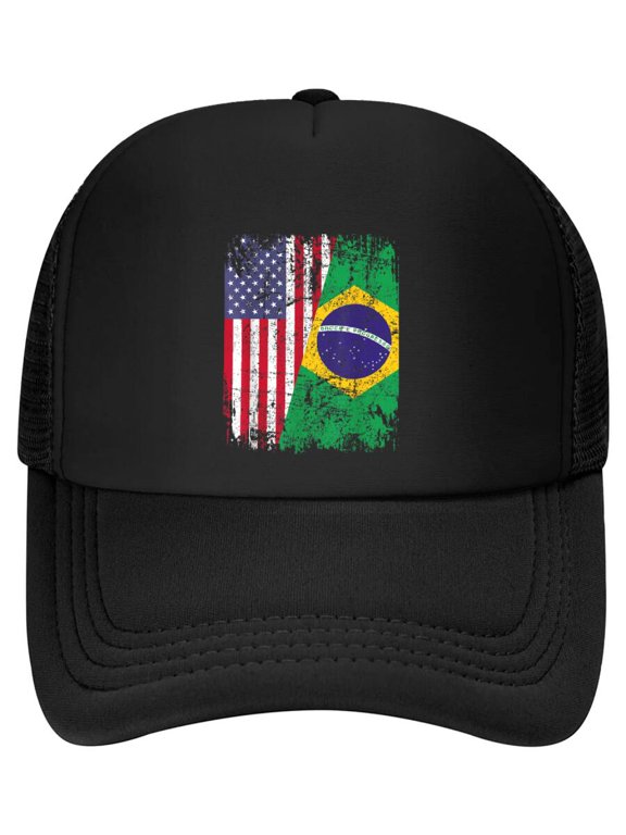 BRAZILIAN ROOTS | Half American Flag | BRAZIL Baseball Cap