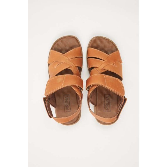 BRAZILIAN WOMENS LEATHER SANDALS CARAMEL