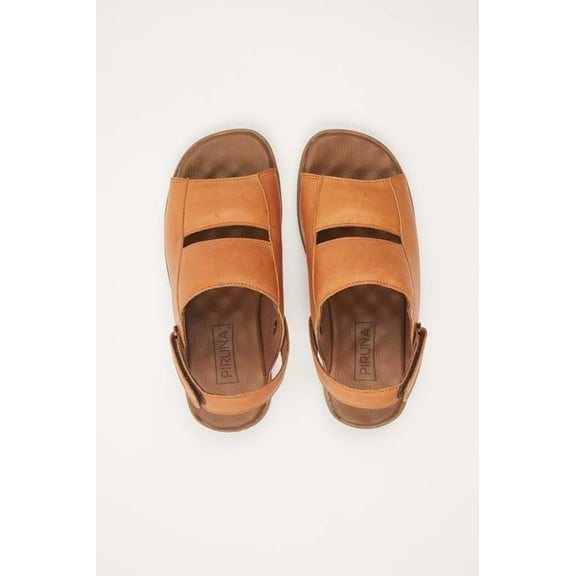 BRAZILIAN WOMENS LEATHER SANDALS CARAMEL