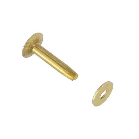 BRB12 #12 Brass Rivets w/ Burrs, Solid Brass (100 sets per bag)