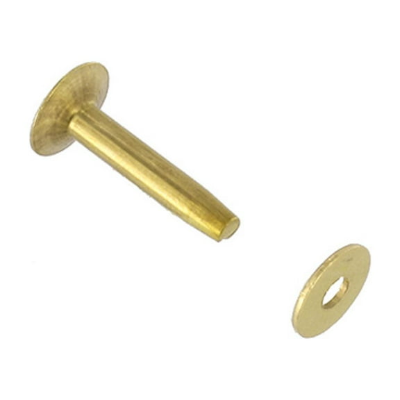 BRB12 #12 Brass Rivets w/ Burrs, Solid Brass (100 sets per bag)