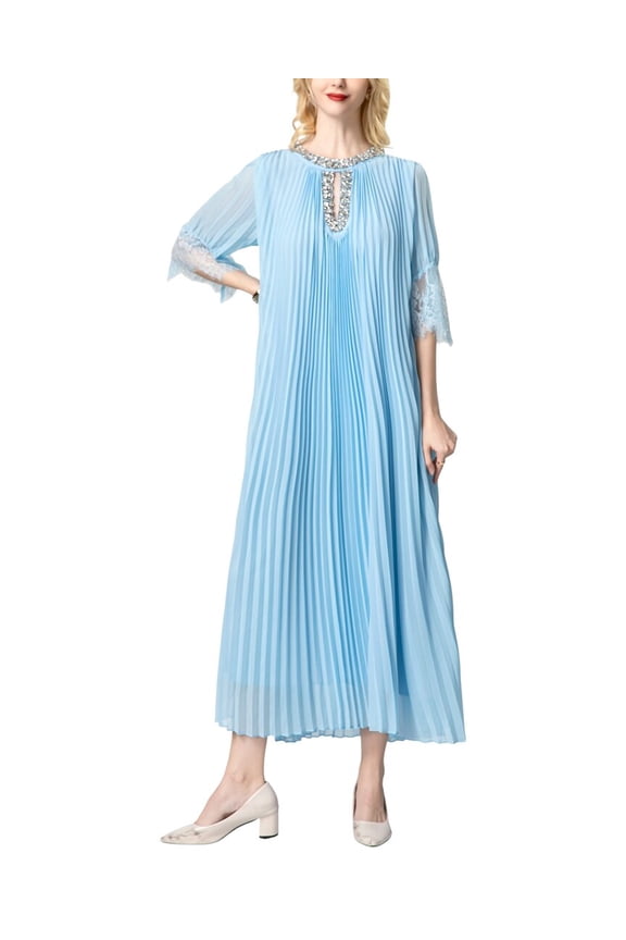 womens Maxi Dress, 6, Blue