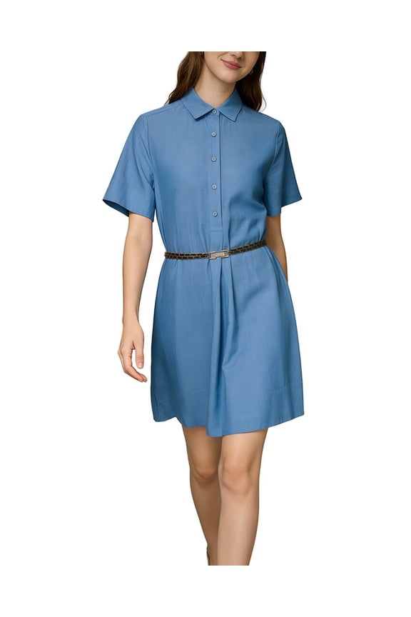 womens Short Sleeve Shirt Dress, 6