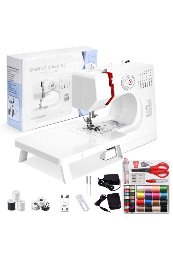 BRC Multifunctional Tabletop Mini Sewing Machine, 14 Thread Twin Needle