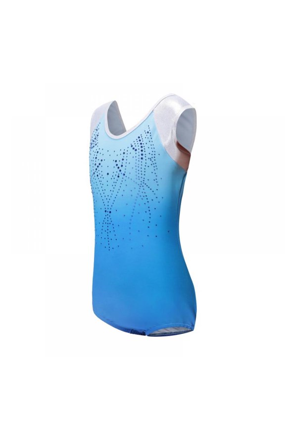 Sleeveless Ballet Gymnastics Gradient Color Dance Practice Clothes Blue 14
