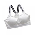thumbnail image 1 of BRC Women's Underwear Sports Bra Stretch Crop Yoga Padded Sports Bra Seamless Letter Raceback Fitness Vest Tops, 1 of 8