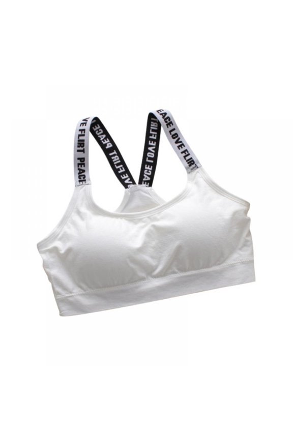 Women's Underwear Sports Bra Stretch Crop Yoga Padded Sports Bra Seamless Letter Raceback Fitness Vest Tops