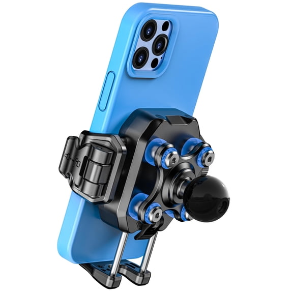 BRCOVAN 1'' Ball Phone Mount Holder with Vibration Dampener, Compatible with RAM Mounts B Size Double Socket Arm, Adjustable fit 5.4-7.2'' Phone, for Motorcycle ATV UTV Car Bike Boat Truck Scooter