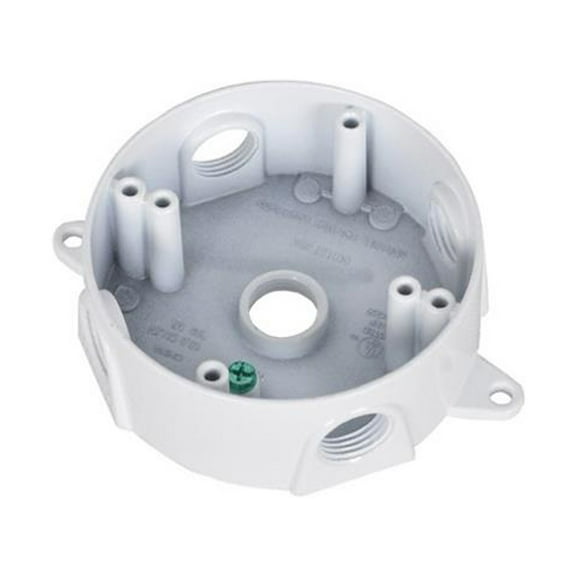 BRD-4-W White Weatherproof Round Outlet Box - Quantity 40