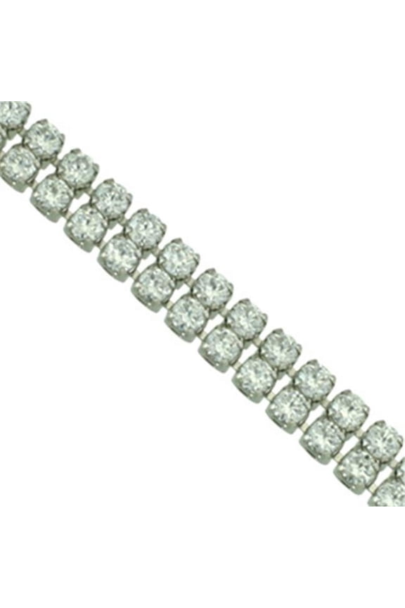 BRD12012 Silver Silk 2-Row Bracelet