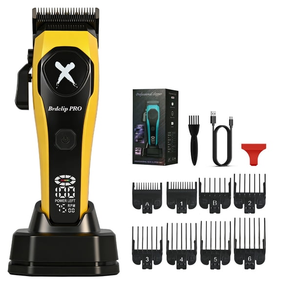 BRDCLIPPRO Hair Clippers-619,Rechargeable Cordless,Fresh Yellow