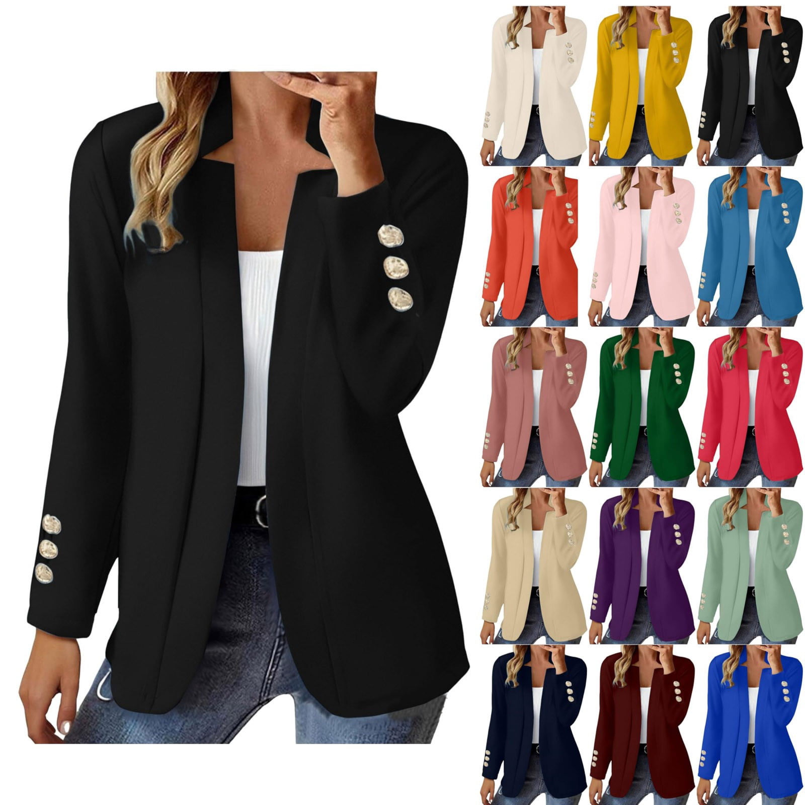 Women Purple Longline Front Open Blazer