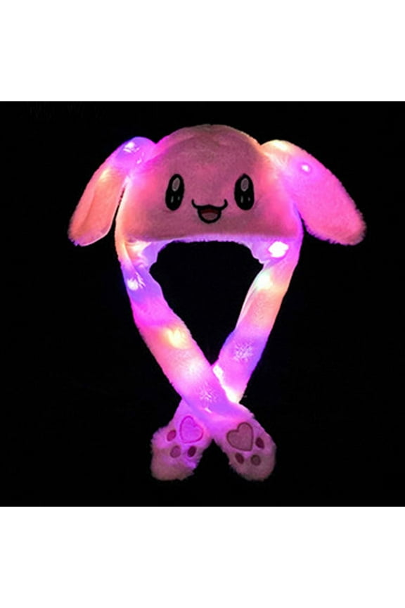 Animal Hat Plush Ears Moving Jumping Dress Up Party Christmas Holiday Cute Ear Flap Cap for Kids Adults