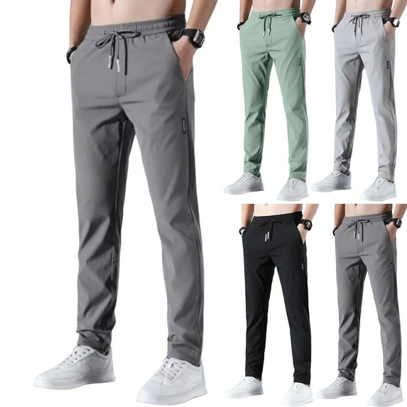 BRDFRL Dandyflex Mens Pants, Easeflexor - Unisex Ultra Stretch Quick Drying Pants, Casual Stretch Pant for Mens Light Gray L