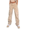 thumbnail image 1 of BRDFRL Cargo Pants for Women High Waisted Casual Pants Baggy Wide Leg Trousers Y2K Streetwear with 6 Pockets Khaki M, 1 of 7