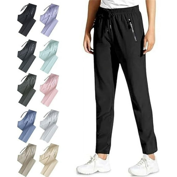 BRDFRL Comfy Fit Pants, Comfy Fit Pants for Women, Comfy Fit Stretch Active Pants, Womens Comfy's Fit Pants Light Gray S