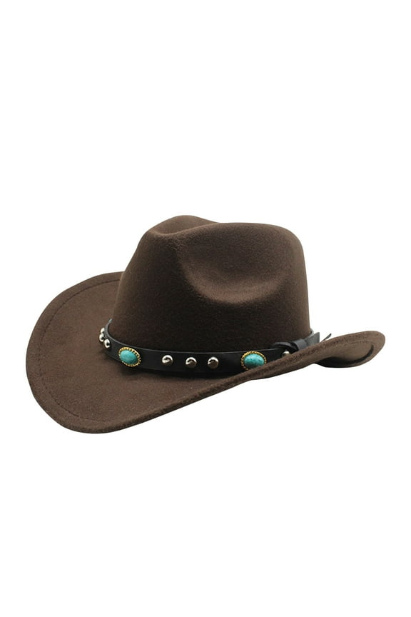 BRDFRL Cowboy Hat for Boys Girls Western Felt Fedora Hat for Kids 3-7 Years