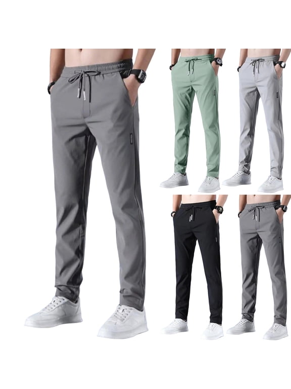 Glidepants for Men – Unisex Quick Dry Pull-On Stretch Pants with Adjustable Elastic, Lightweight & Breathable, Perfect for Running and Hiking Dark Gray XL