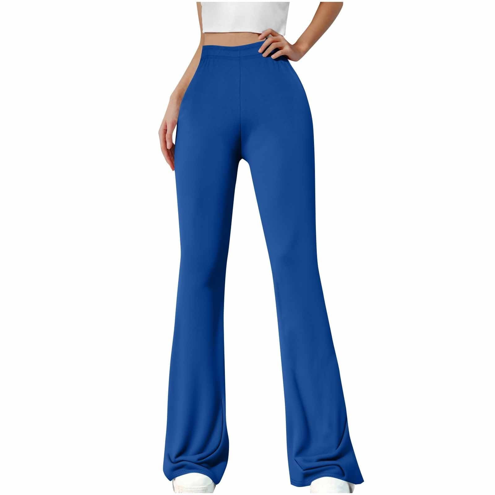 HEGALY Women's Flare Yoga Pants - Buttery Soft High Waisted Crossover Bootcut Leggings (Navy Blue, X-Large)