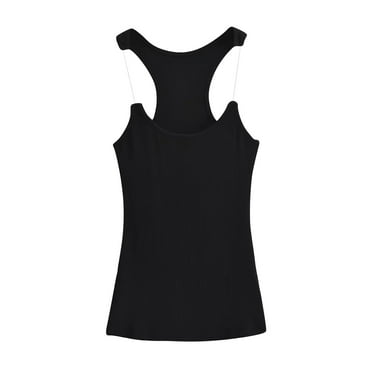 BRDFRL Invisible Strap Tank Tops Y2k Aesthetic Sexy Tank Tops for Women Thin Strap Tank Tops Black S