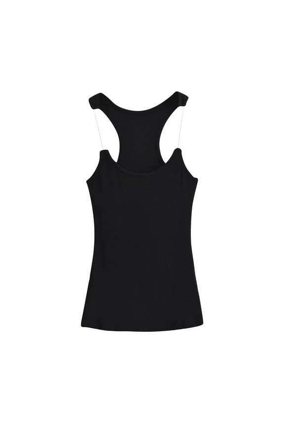 Invisible Strap Tank Tops Y2k Aesthetic Sexy Tank Tops for Women Thin Strap Tank Tops Black S