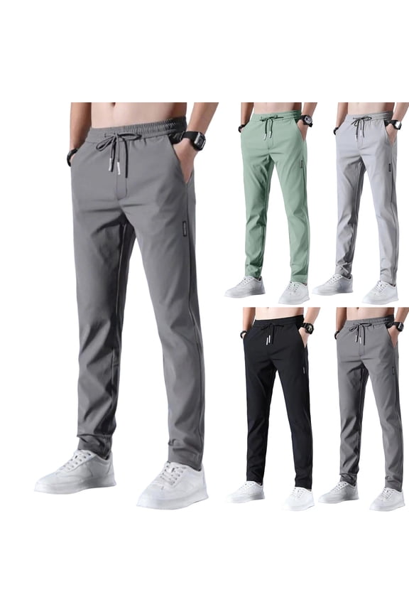 Palcomfy Unisex Quick Dry Pull-On Stretch Pants – Lightweight, Breathable Glidepants for Men & Women, Perfect for Active Casual Wear Light Gray L