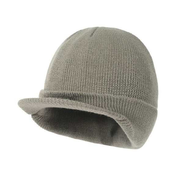 BRDFRL Plain Sports Visor Billed Knit Radar Cuff Beanie