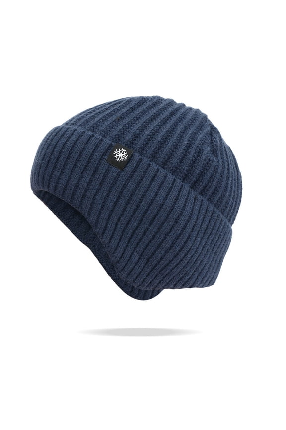 Reversible Knit 100% Alpaca Wool Beanie - Soft, Warm & Thick Woolen Hat Cap