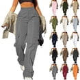 thumbnail image 1 of BRDFRL Straight Wide Leg Y2K Cargo Pants Loose Pocket Jogger Green XL, 1 of 7