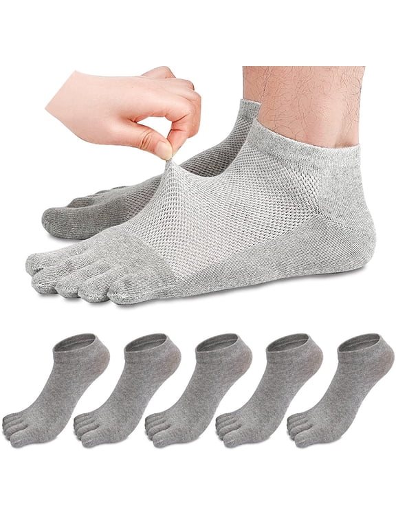 Toe Socks No Show Running Five Finger Socks for Men Women 5 Pairs