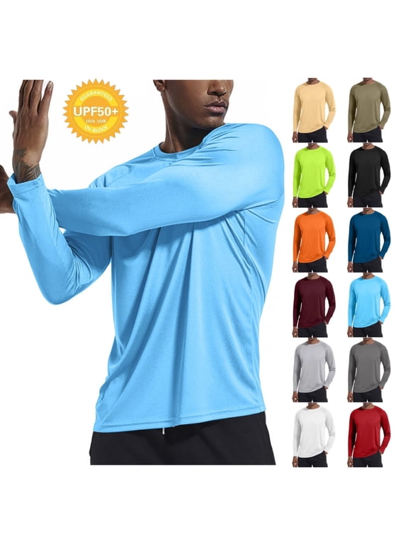 UPF 50+ Sun Shirts for Men, UV Protection Long Sleeve Swim Shirt, Lightweight Rash Guard for Fishing Hiking Running Wine XL