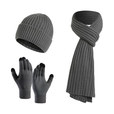 BRDFRL Winter Hats Scarf for Men with Touchscreen Gloves Warm Men's Scaves and Beanie Hat Themal Gloves Set