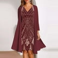 thumbnail image 1 of BRDFRL Women 1920s Gatsby Cocktail Sequin Art Deco Flapper Dress Wine 2XL, 1 of 7