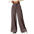 thumbnail image 1 of BRDFRL Women Wide Leg Sweatpants Drawstring Waisted Baggy Sweatpants Straight Leg Oversized Flowy Joggers Pants with Pockets Coffee S, 1 of 6