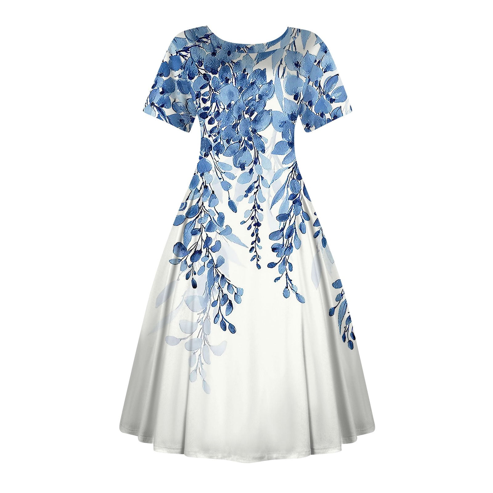 BRDFRL Women's Casual Cocktail Dresses Summer Midi Dress Casual Round