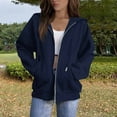thumbnail image 1 of BRDFRL Women's Fleece Full-Zip Hoodie Warm and Cozy Hoodies Long Sleeve Perfect for Winter​ Dark Blue XL, 1 of 7