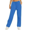 thumbnail image 1 of BRDFRL Women’s Fleece Lined Oversized Sweatpants Baggy Open Bottom Lounge Pants Drawstring Casual Athletic Trousers Blue L, 1 of 7