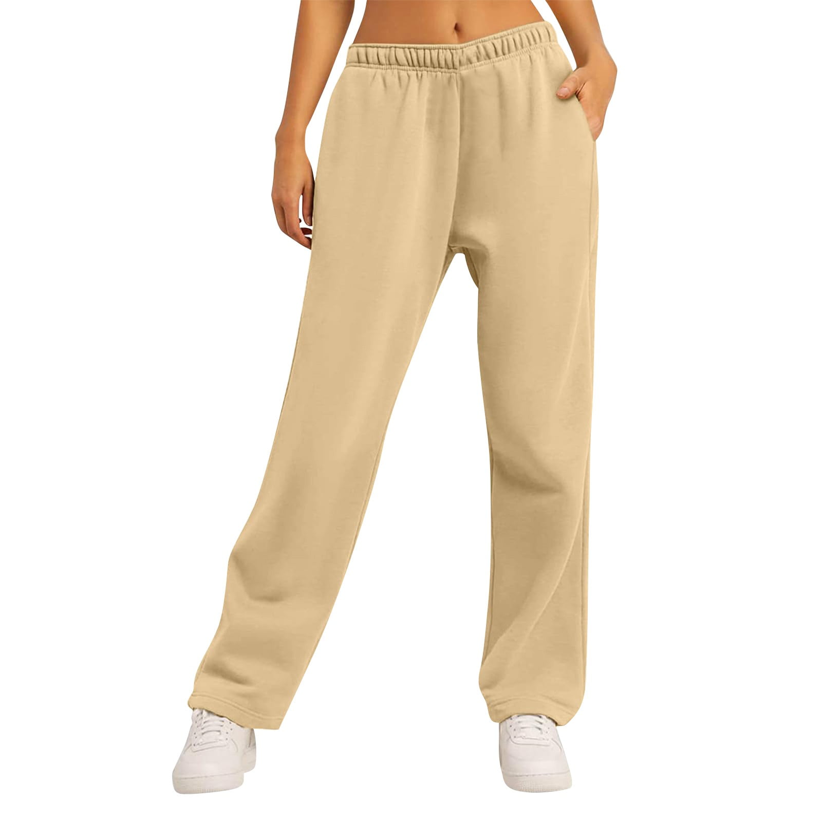 [OPEN YY] / ☆ 25SS CLASSIC LOUNGE PANTS / BEIGE KAJXZ Women's 2024 Wide Leg Pants Work Business Casual High