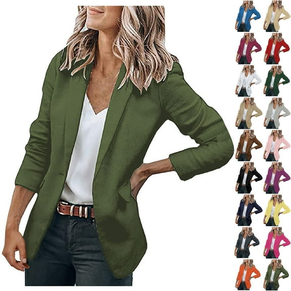 BRDFRL Women's Lined Blazers Business Casual Long Sleeve Blazer Open Front Lightweight Suit Jacket for Work Hot Pink 2XL