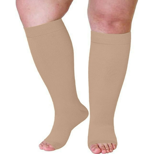 BRDFRL Women's Open Toe Compression Socks, 20-30 Mmhg Compression