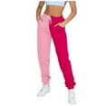 thumbnail image 1 of BRDFRL Women's Sweatpants Petite Length Pockets Pants Casual Workout Athletic Joggers Drawstring Waist Sweat Pants Pink 2XL, 1 of 7