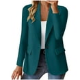 thumbnail image 1 of BRDFRL Womens Business Casual Blazer Summer Cardigan Lapel Button Down Solid Suit Jacket with Lined Office Work Clothes 2025 Turquoise S, 1 of 7